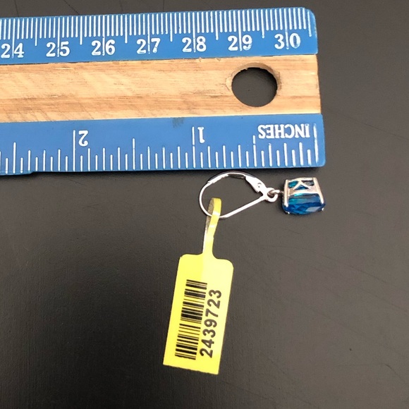 Swiss Blue Topaz Sterling Silver Dangle Earrings - Picture 5 of 5